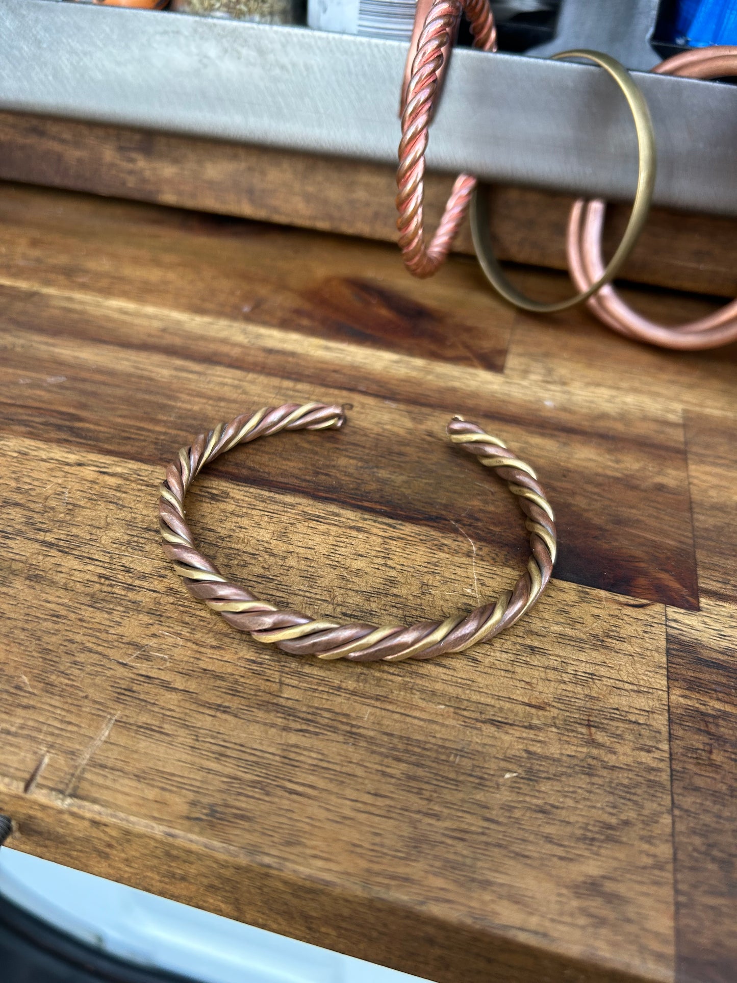 Copper Brass Twisted Bracelet hand made locally in Australia