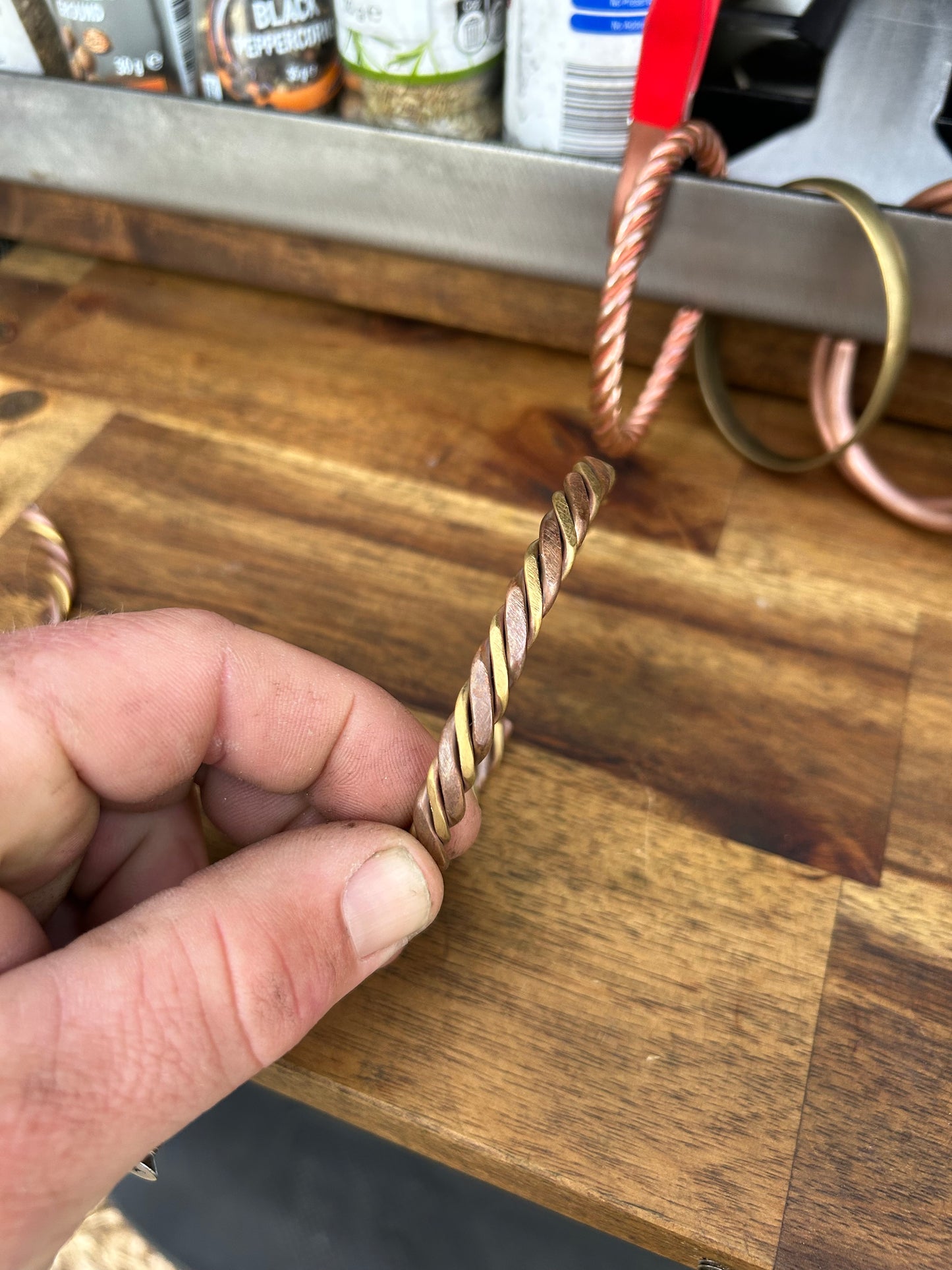 Copper Brass Twisted Bracelet hand made locally in Australia