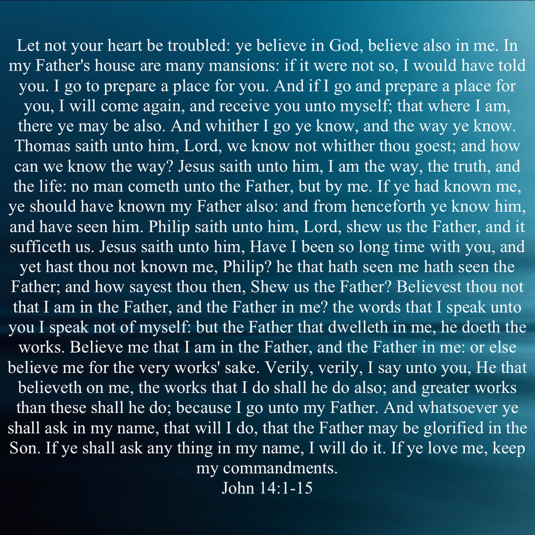 Believest thou not that I am in the Father, and the Father in me? the words that I speak unto you I speak not of myself: