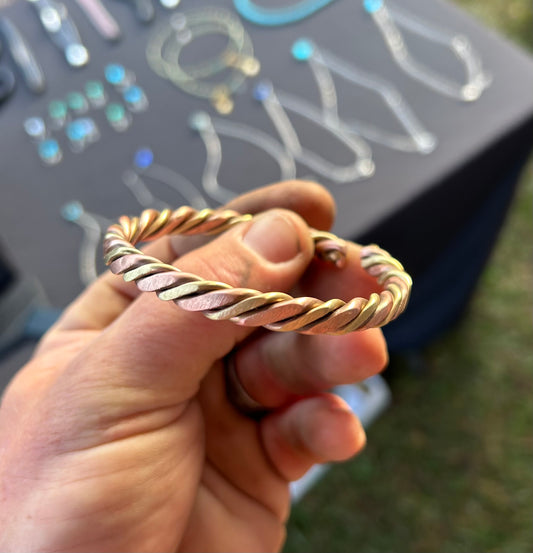 Copper Brass Twisted Bracelet hand made locally in Australia